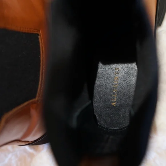 All Saints Harlee Lug Sole Chelsea pull on Leather Boot  - Tan brown - 37/ 7US - Picture 6 of 11
